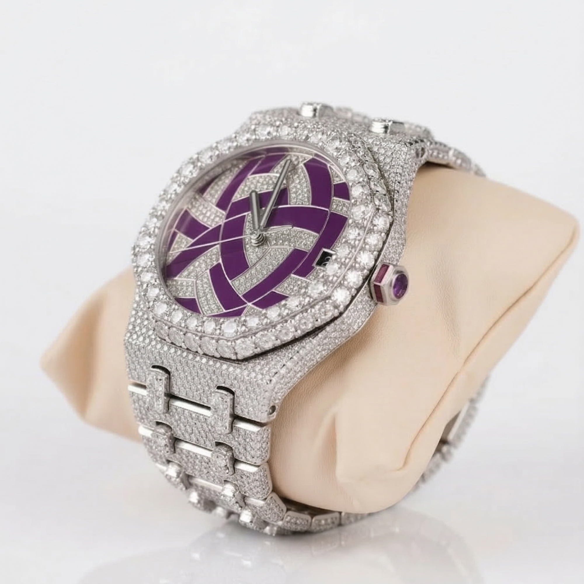 Men's Moissanite Bust Down Watch - Luxury Datejust Style Iced Out Watch