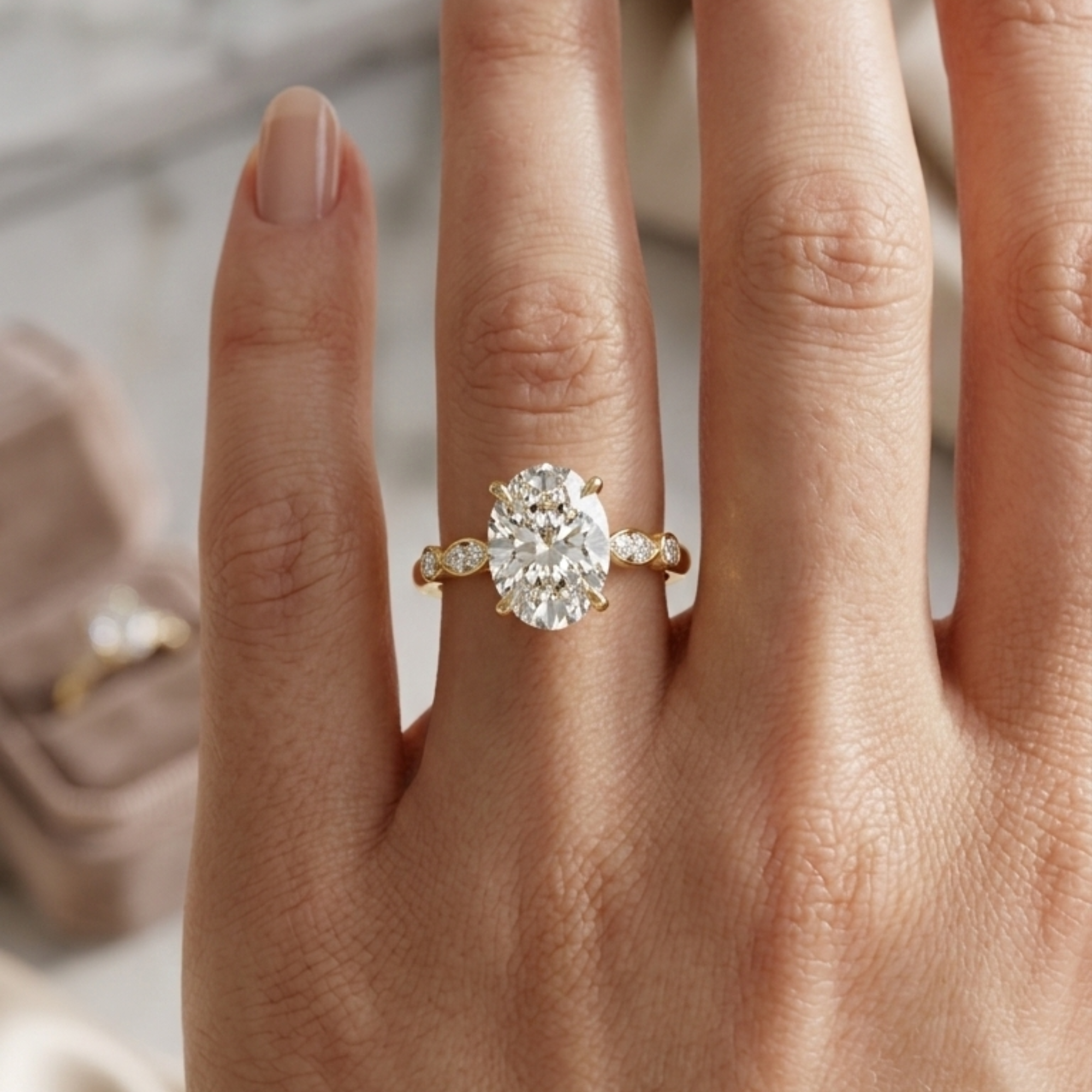 Oval Cut Vintage Diamond Engagement Ring