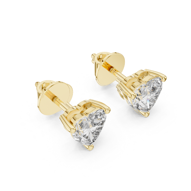 Heart Shape Diamond Stud Earrings 1.50 CTW E VS1 Natural or Lab Diamond Earrings White Yellow Rose Gold Anniversary Gift