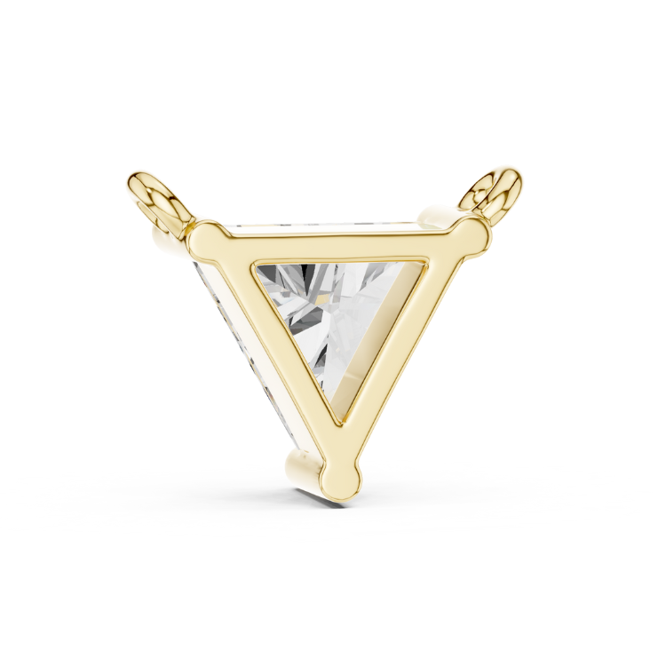 0.74ct Triangle Diamond Pendant in White, Yellow, Rose Gold | E VS1 Trillion Cut Necklace