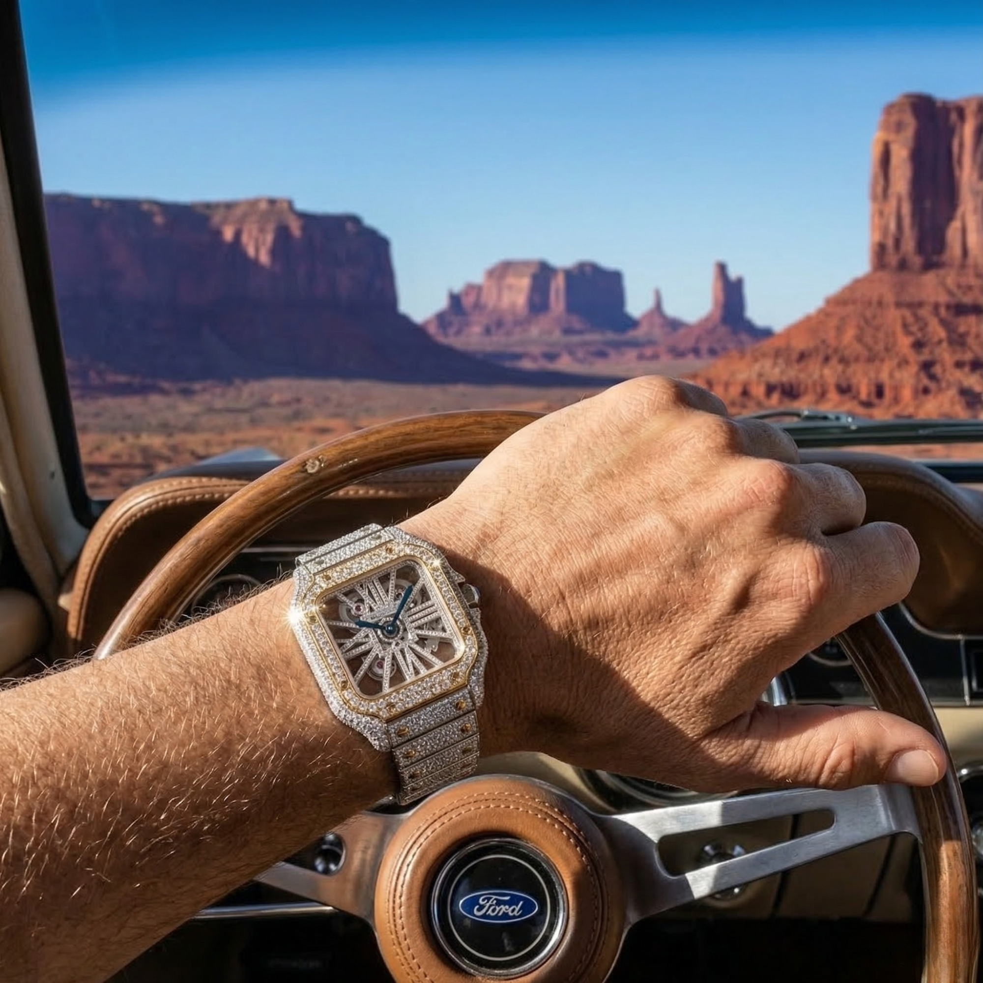 Luxury Fully Iced Out Moissanite Watch - Square Bezel VVS Clarity Custom Timepiece