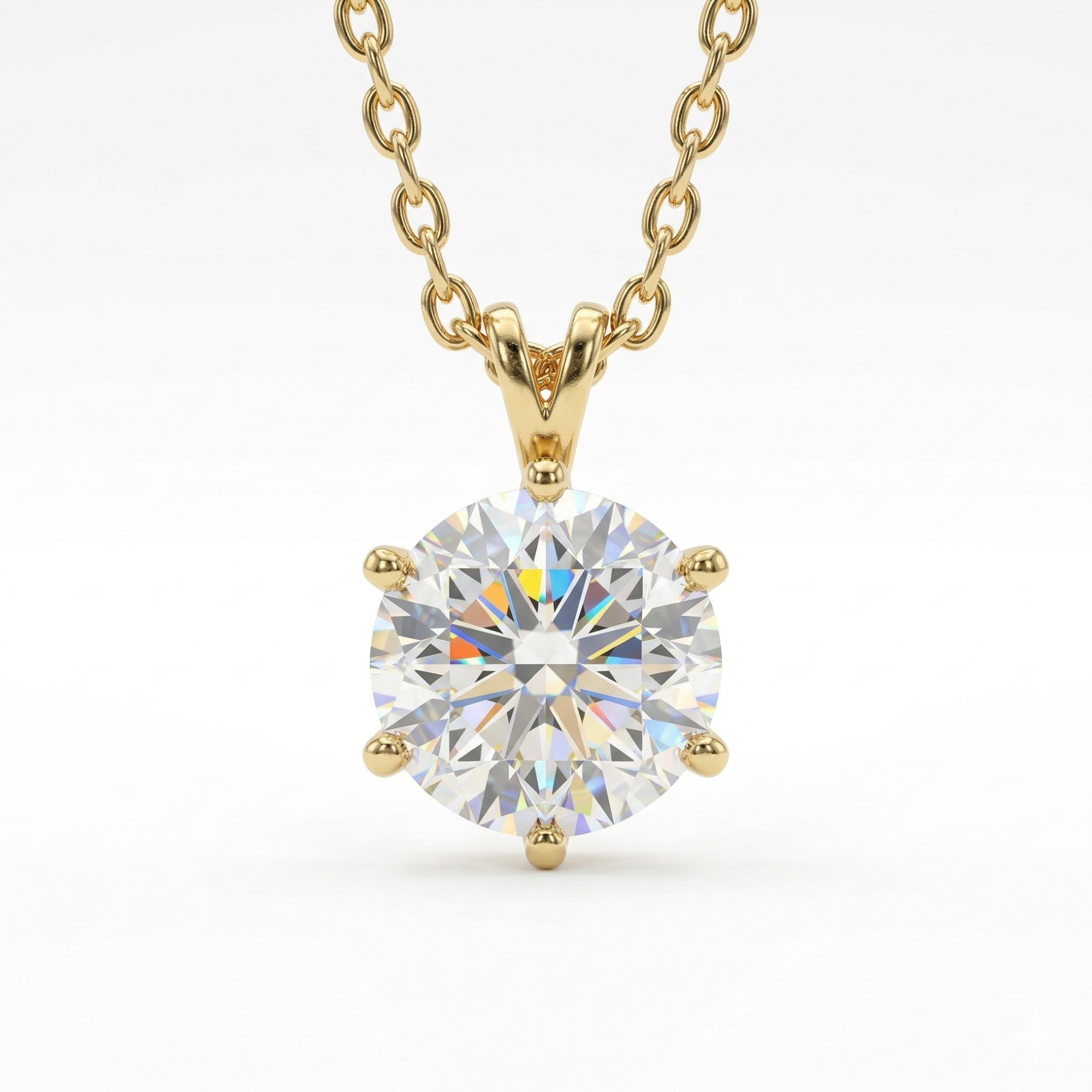 Round Brilliant Solitaire Pendant with Elegant
