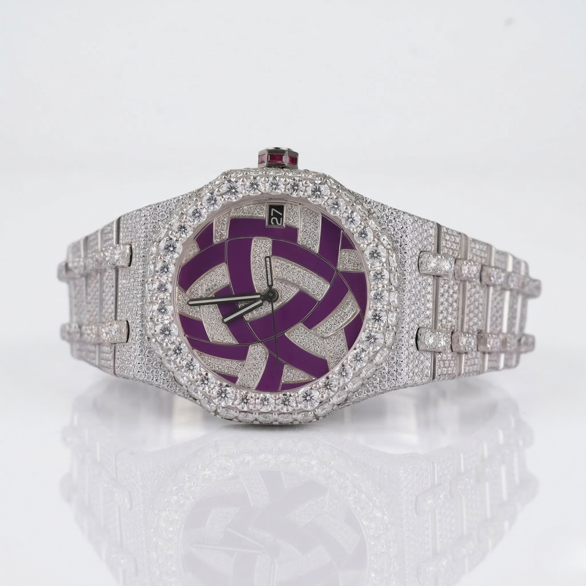 Men's Moissanite Bust Down Watch - Luxury Datejust Style Iced Out Watch