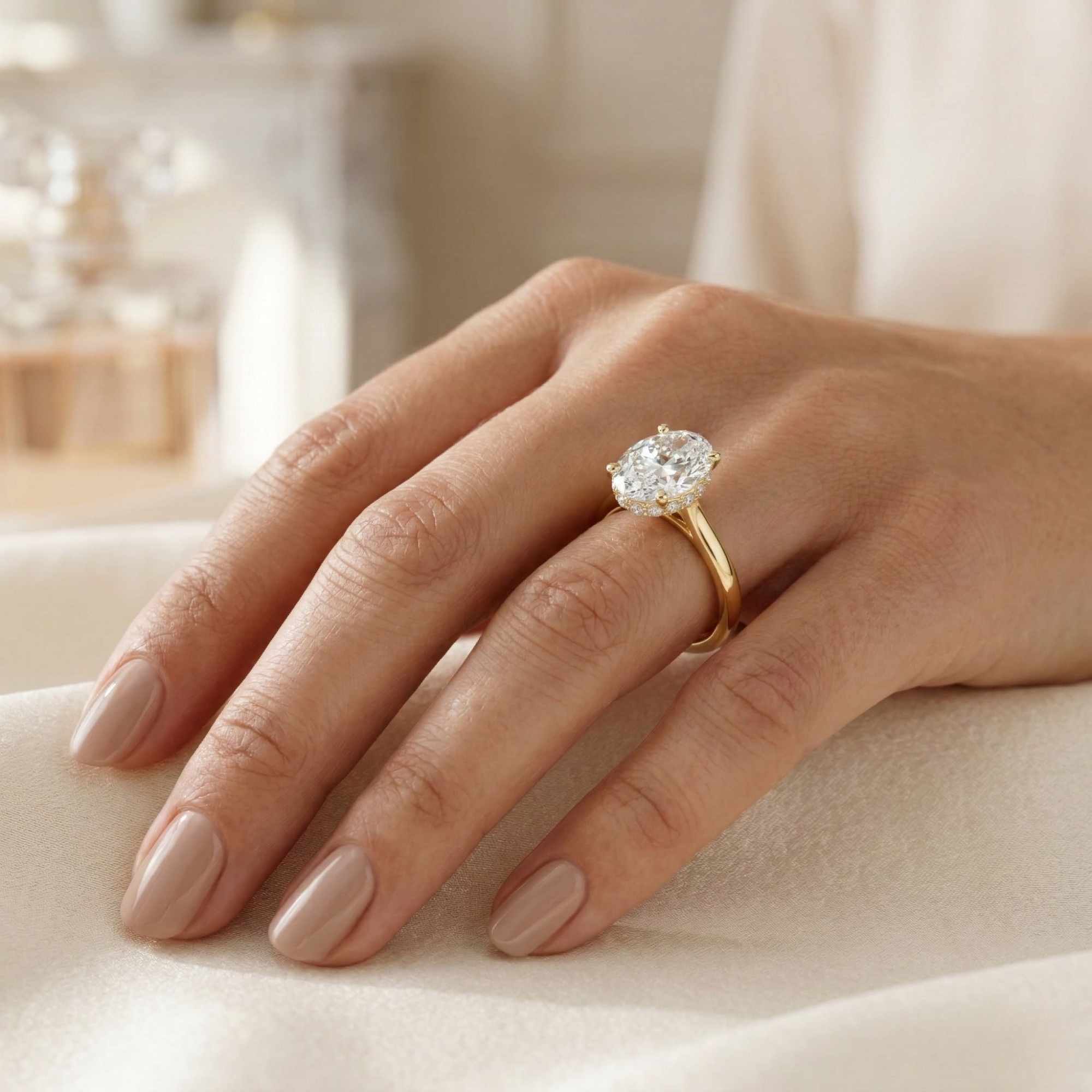 Oval Cut Solitaire Diamond Engagement Ring