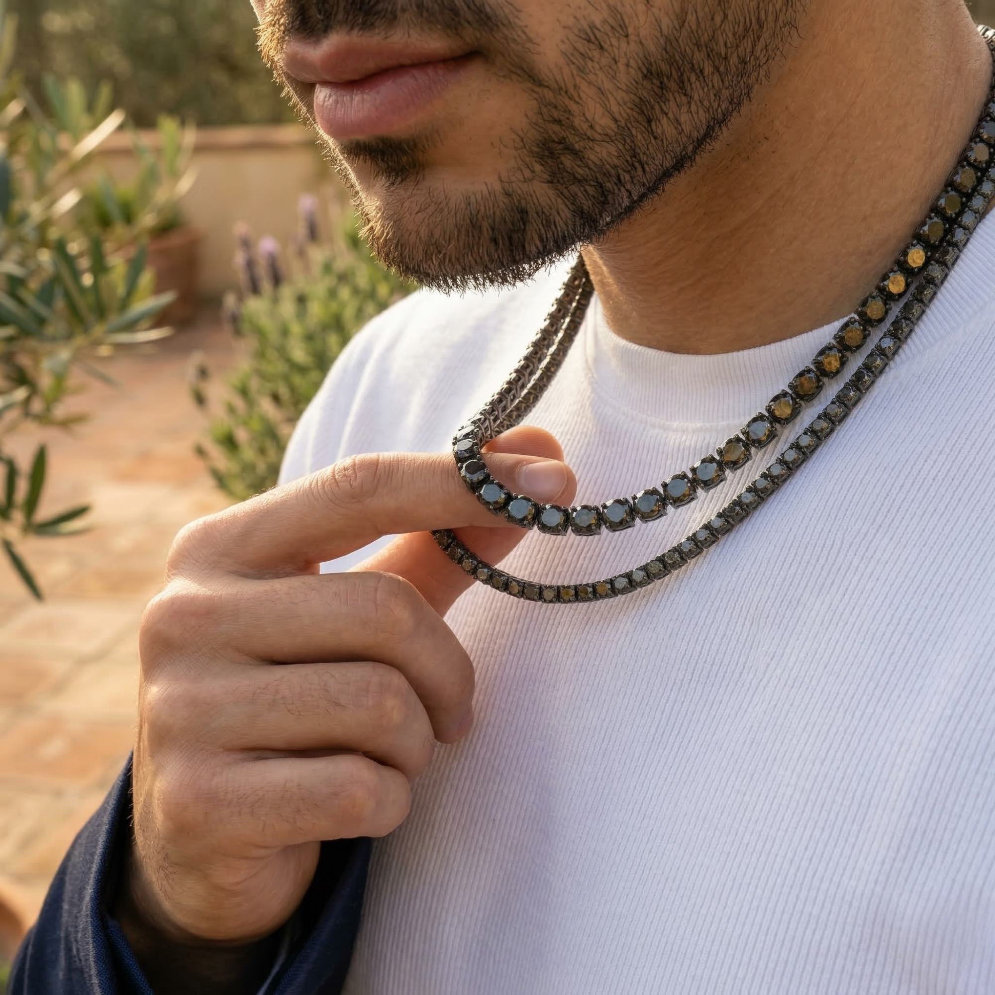 Iced Out Black Moissanite Tennis Chain – VVS Flawless | Excellent Jewels