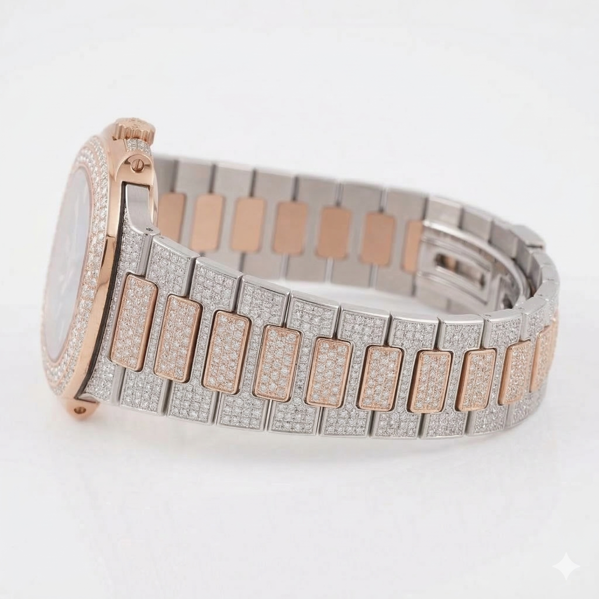 Moissanite Diamond Studded Luxury Watch - Automatic Movement