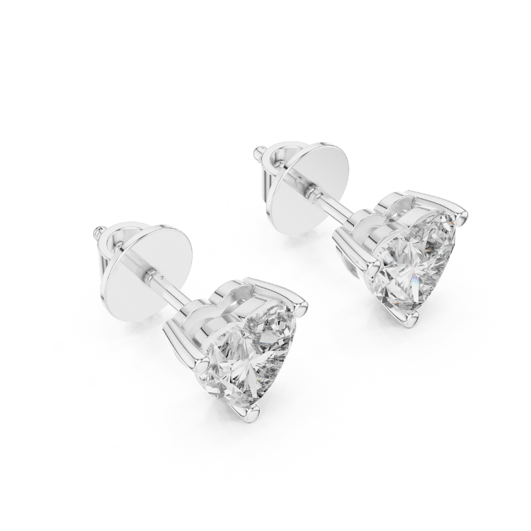 Heart Shape Diamond Stud Earrings 1.50 CTW E VS1 Natural or Lab Diamond Earrings White Yellow Rose Gold Anniversary Gift
