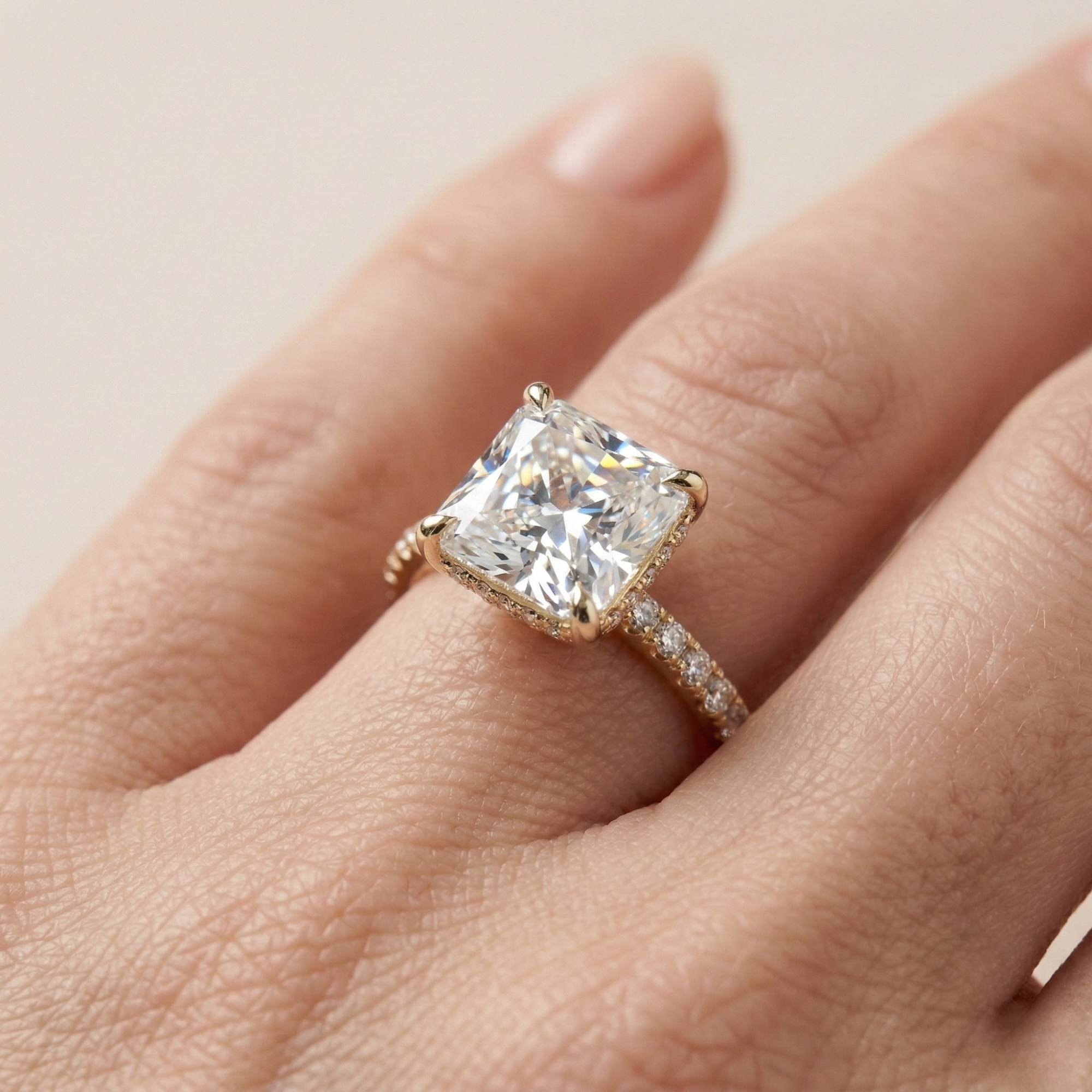 Princess Cut Lab Grown Diamond Engagement Ring