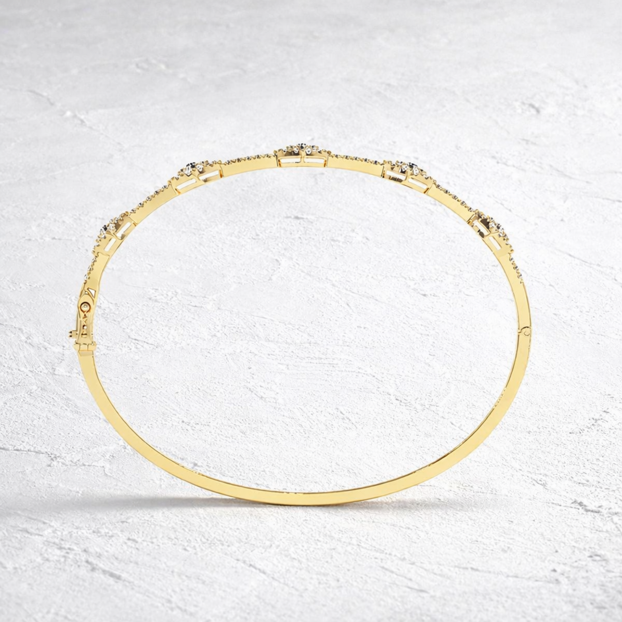 Lab Grown Diamond Cluster Hinged Bangle Bracelet
