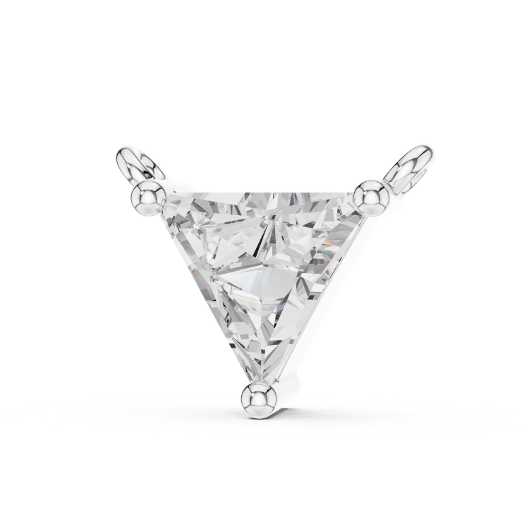 0.74ct Triangle Diamond Pendant in White, Yellow, Rose Gold | E VS1 Trillion Cut Necklace