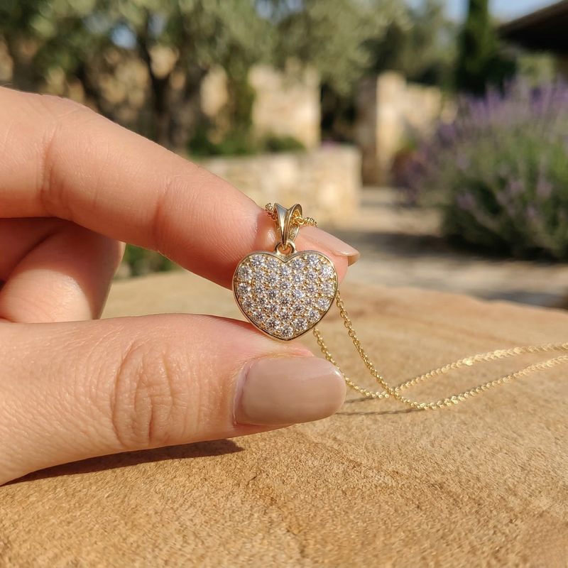 Excellent Jewels Pavé Diamond Heart Pendant