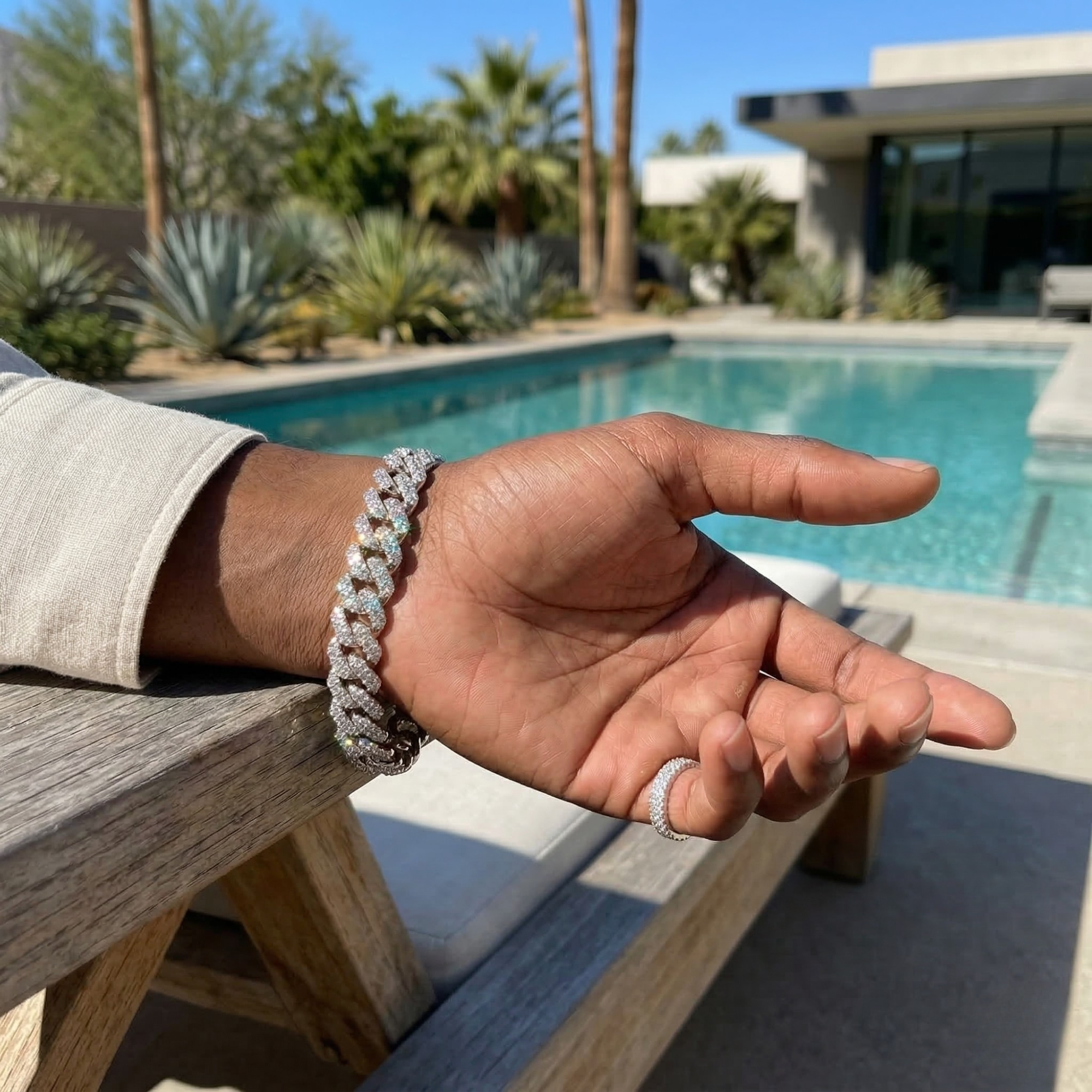 Excellent Jewels™ Moissanite Cuban Link Bracelet – 925 Sterling Silver, 14K Gold PVD Plated | D-Color VVS Iced Out