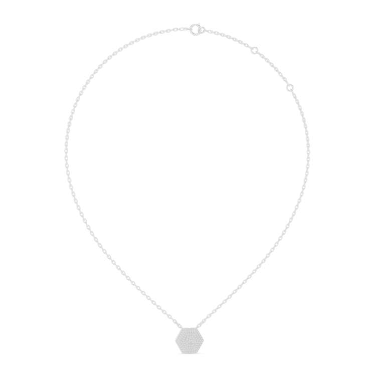 Diamond Cluster Pendant Necklace | 0.60ct Round E VS1 Natural Diamonds | Dainty Gold Necklace Gift for Her