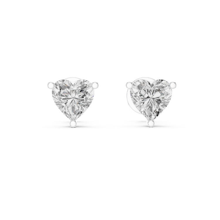 Heart Shape Diamond Stud Earrings 1.50 CTW E VS1 Natural or Lab Diamond Earrings White Yellow Rose Gold Anniversary Gift