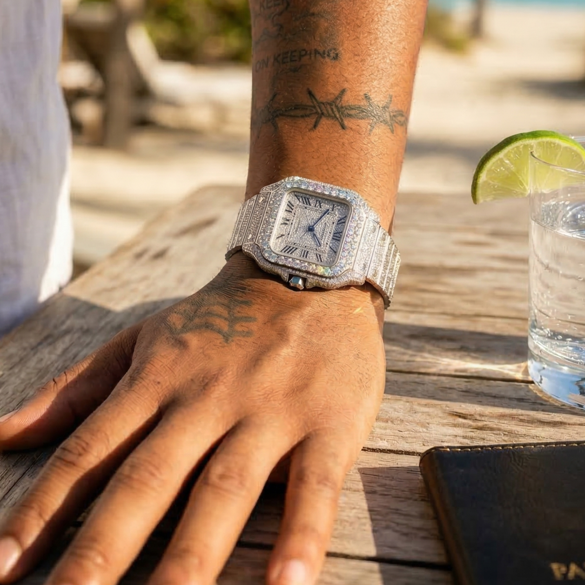 Excellent Jewels™ Men's 42MM Bust Down Moissanite Watch | 16CT D-Color VVS | Self-Winding Automatic Movement