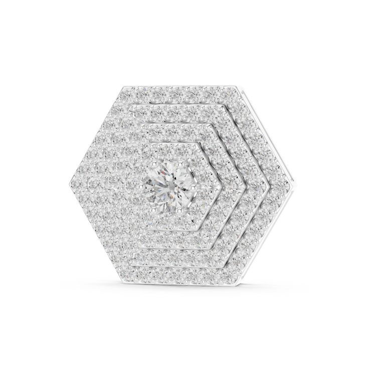 Diamond Cluster Pendant Necklace | 0.60ct Round E VS1 Natural Diamonds | Dainty Gold Necklace Gift for Her