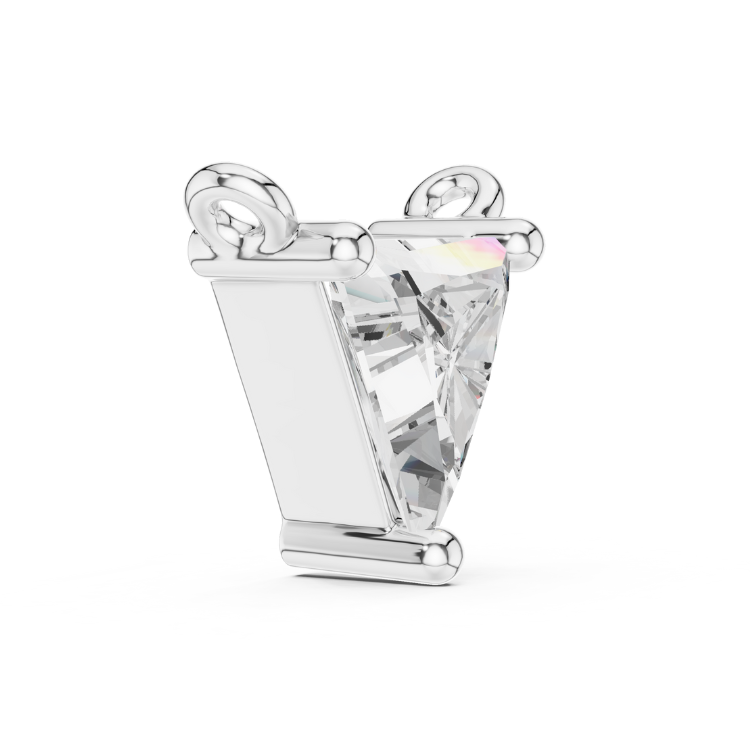 0.74ct Triangle Diamond Pendant in White, Yellow, Rose Gold | E VS1 Trillion Cut Necklace