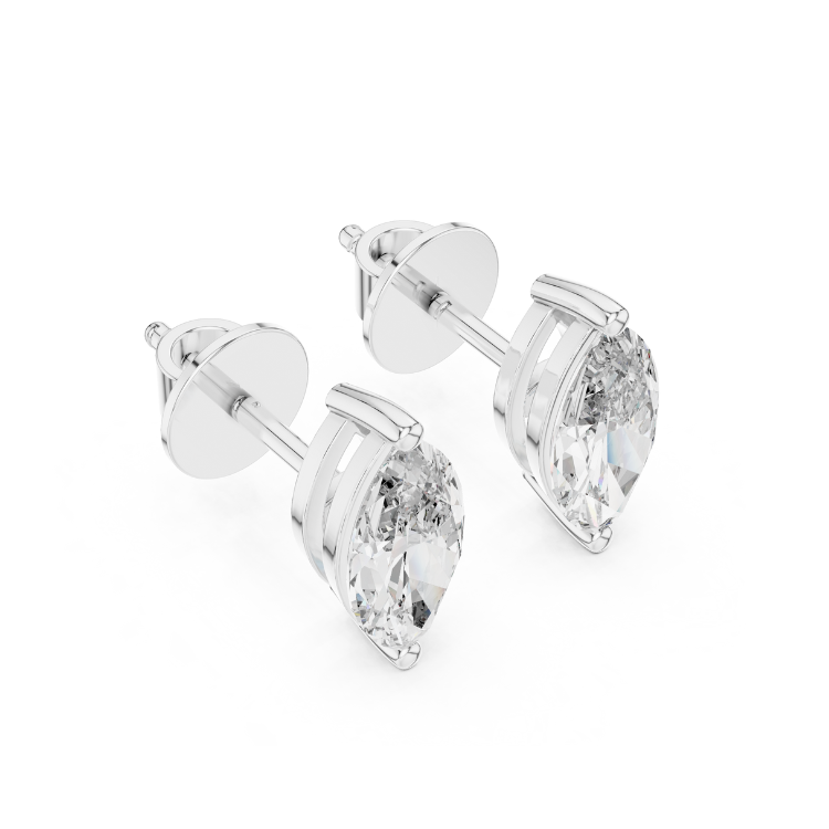 Marquise Lab Grown Diamond Earrings 1.50 Carat Total, Natural E Color VS1, Perfect Bridal or Anniversary Gift
