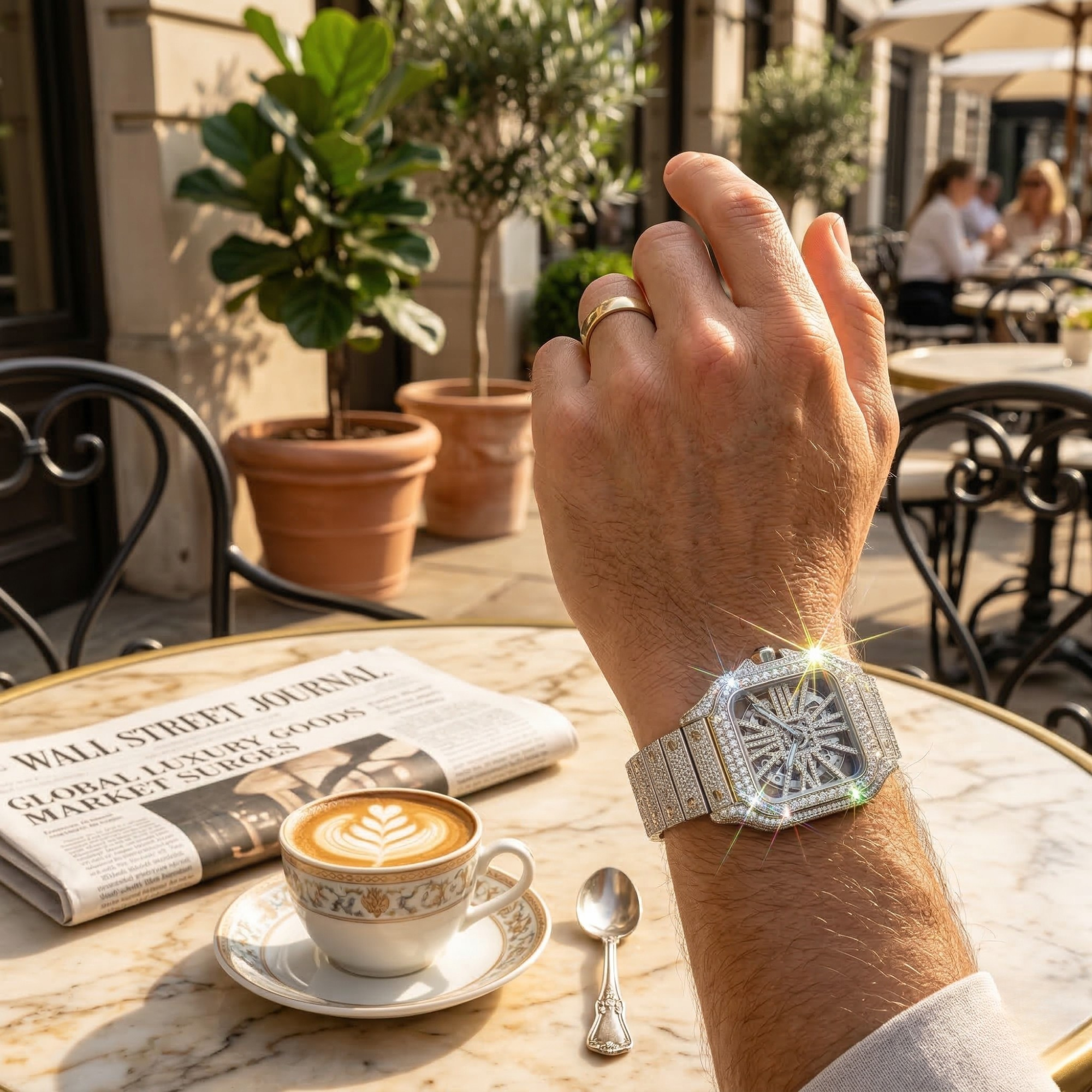 Excellent Jewels™ 42MM Skeleton Bust Down Moissanite Watch