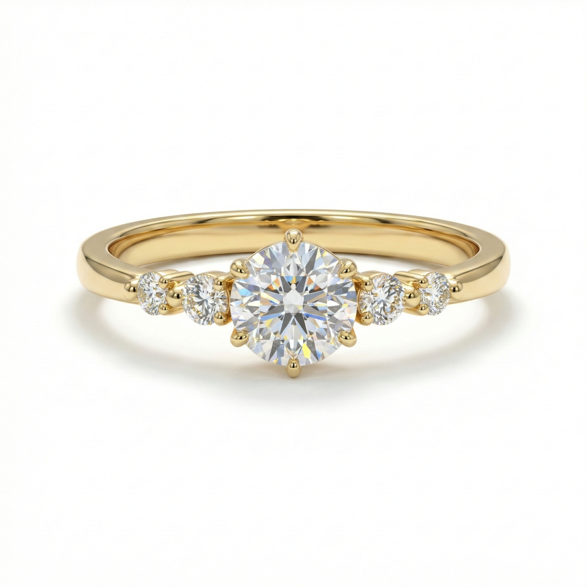 Five Stone Round Diamond Engagement Ring