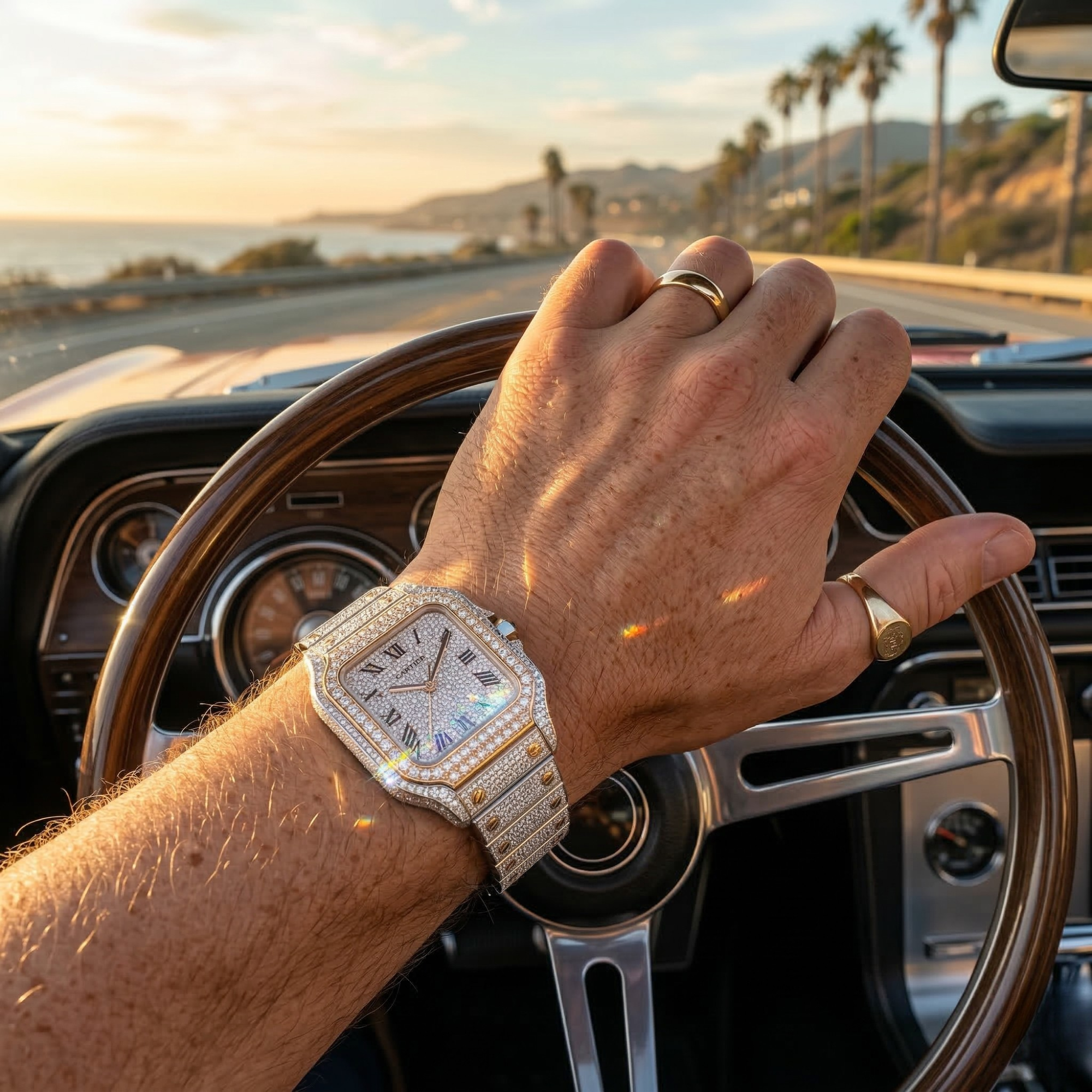 Men's Iced Out Bust Down Watch | 42mm VVS Moissanite 16CT | D-Color Diamond Tester Approved | Automatic Self-Winding | GRA Certified