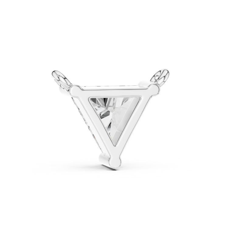 0.74ct Triangle Diamond Pendant in White, Yellow, Rose Gold | E VS1 Trillion Cut Necklace