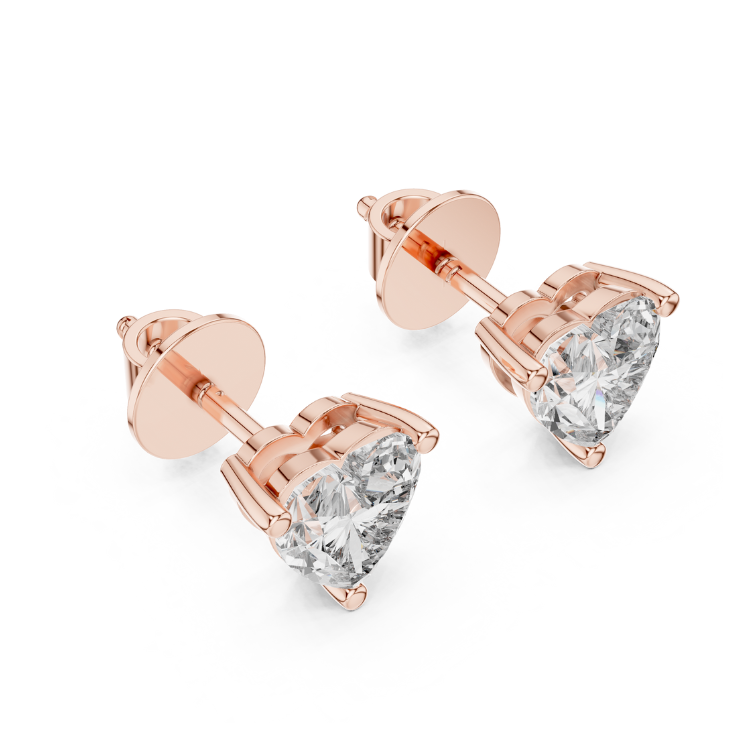 Heart Shape Diamond Stud Earrings 1.50 CTW E VS1 Natural or Lab Diamond Earrings White Yellow Rose Gold Anniversary Gift