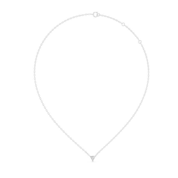 0.74ct Triangle Diamond Pendant in White, Yellow, Rose Gold | E VS1 Trillion Cut Necklace