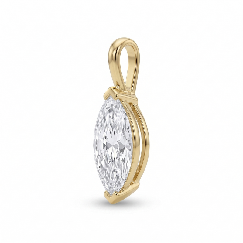 Solitaire Marquise Cut Diamond Pendant