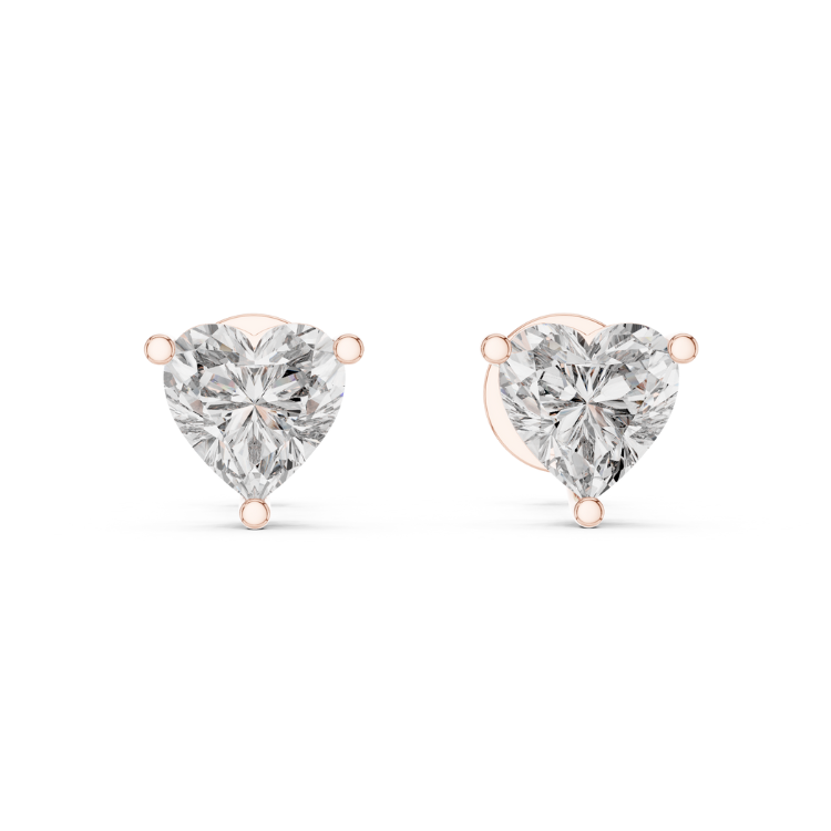 Heart Shape Diamond Stud Earrings 1.50 CTW E VS1 Natural or Lab Diamond Earrings White Yellow Rose Gold Anniversary Gift