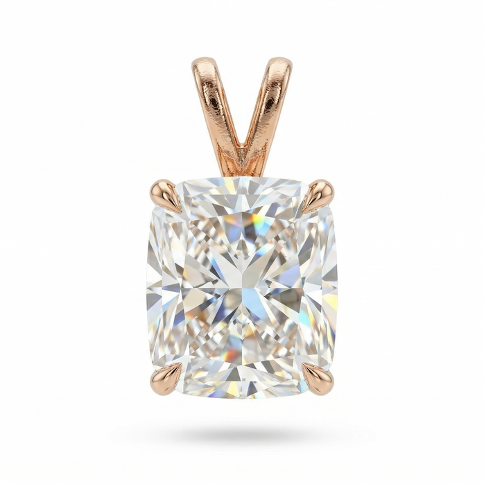 Elongated Radiant Brilliant Diamond Pendant