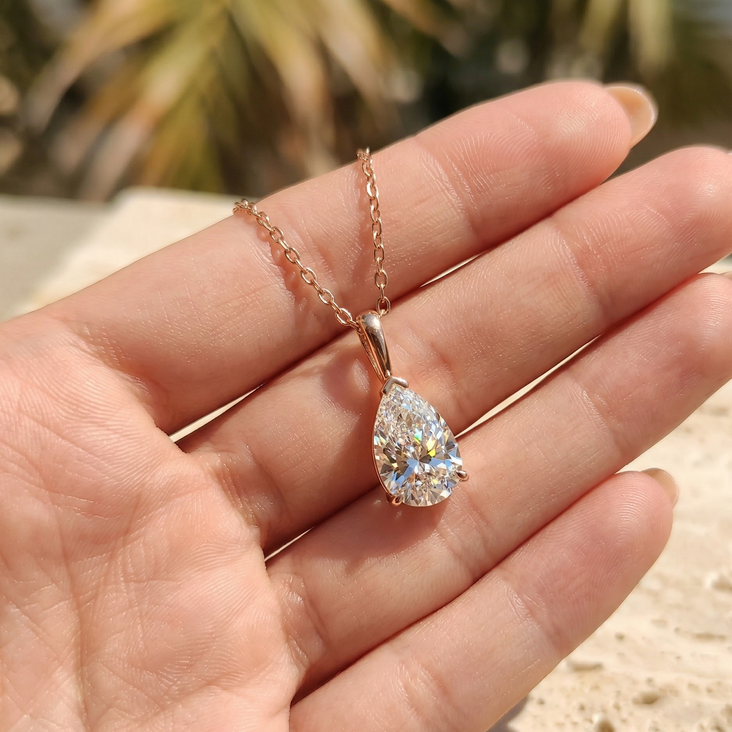 Pear-Shaped Diamond Solitaire Pendant