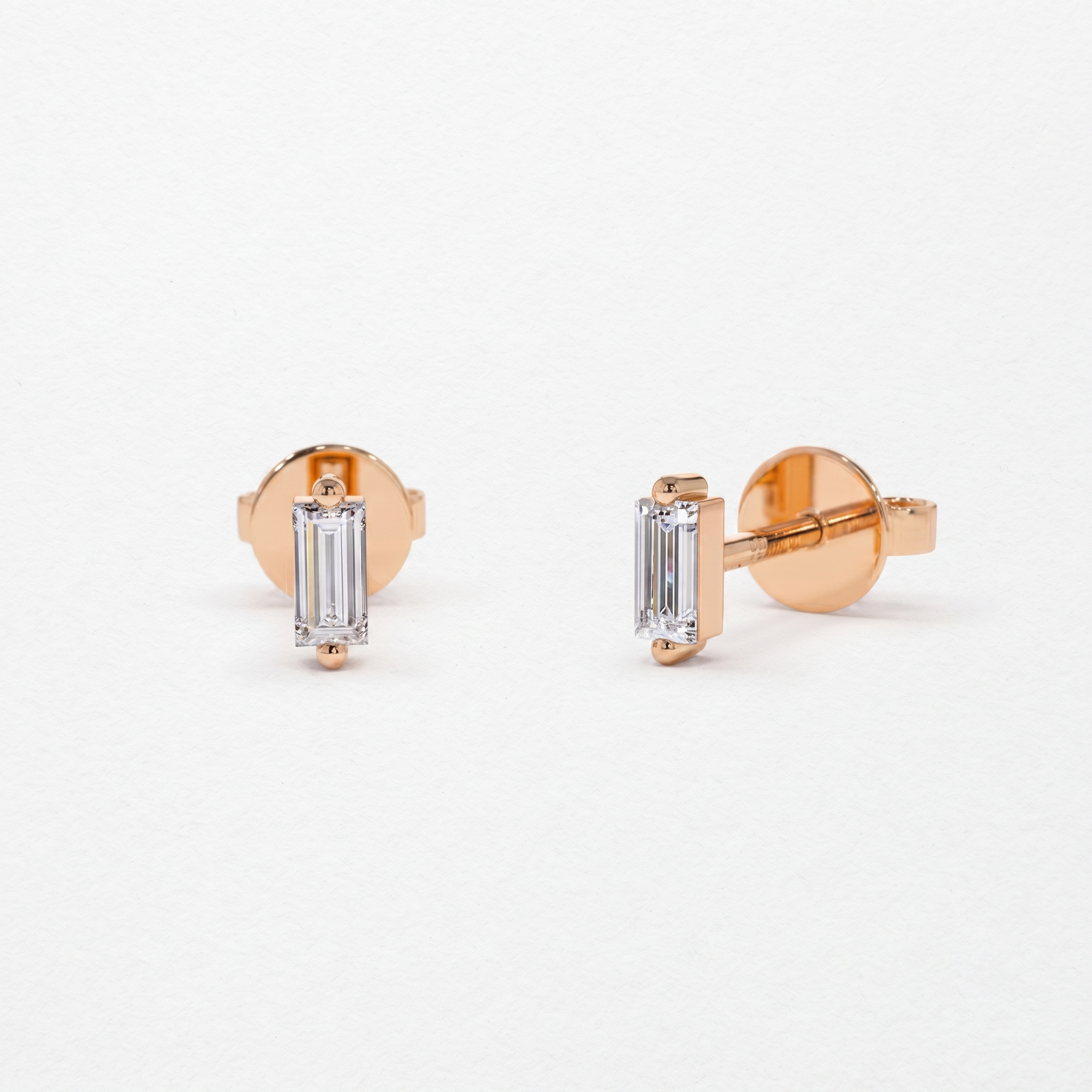 Minimalist Emerald Cut Stud Earrings