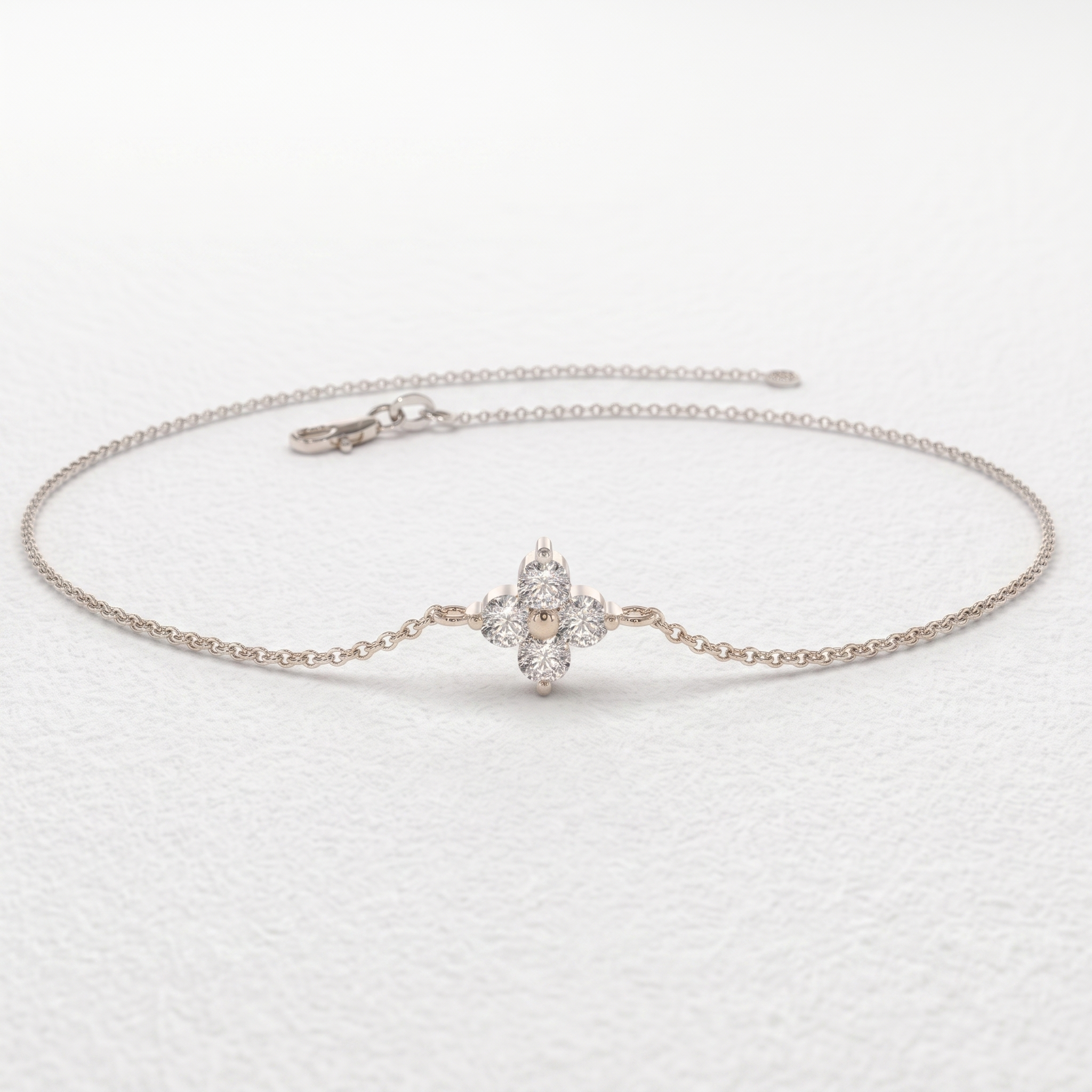 Four Stone Clover Bracelet