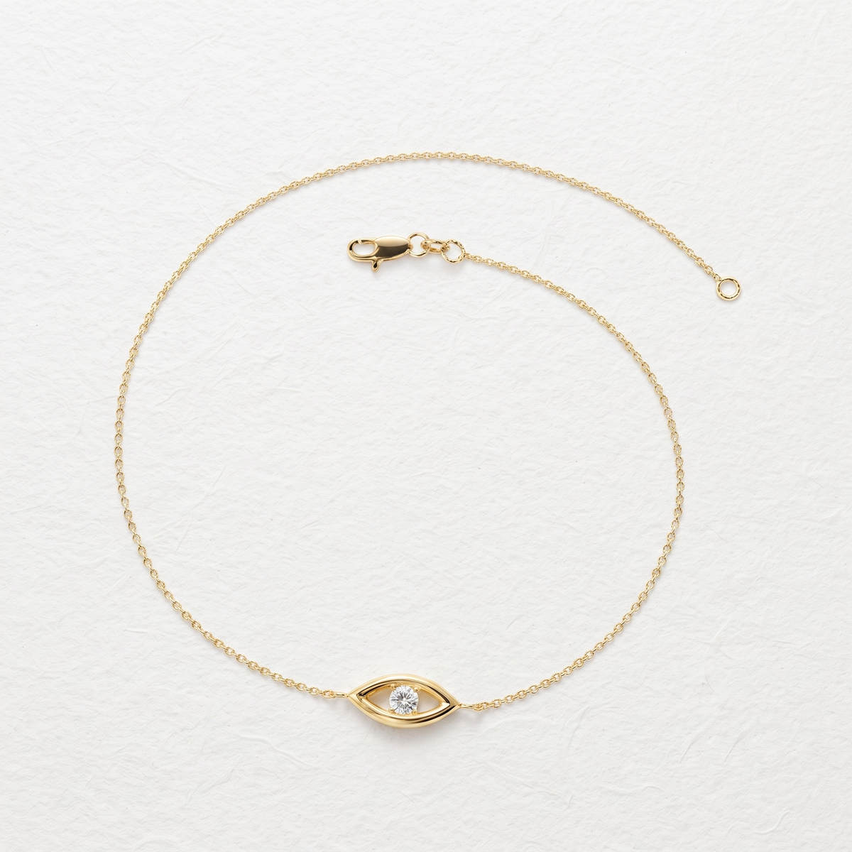 Eye Shape Round Diamond Station Bracelet