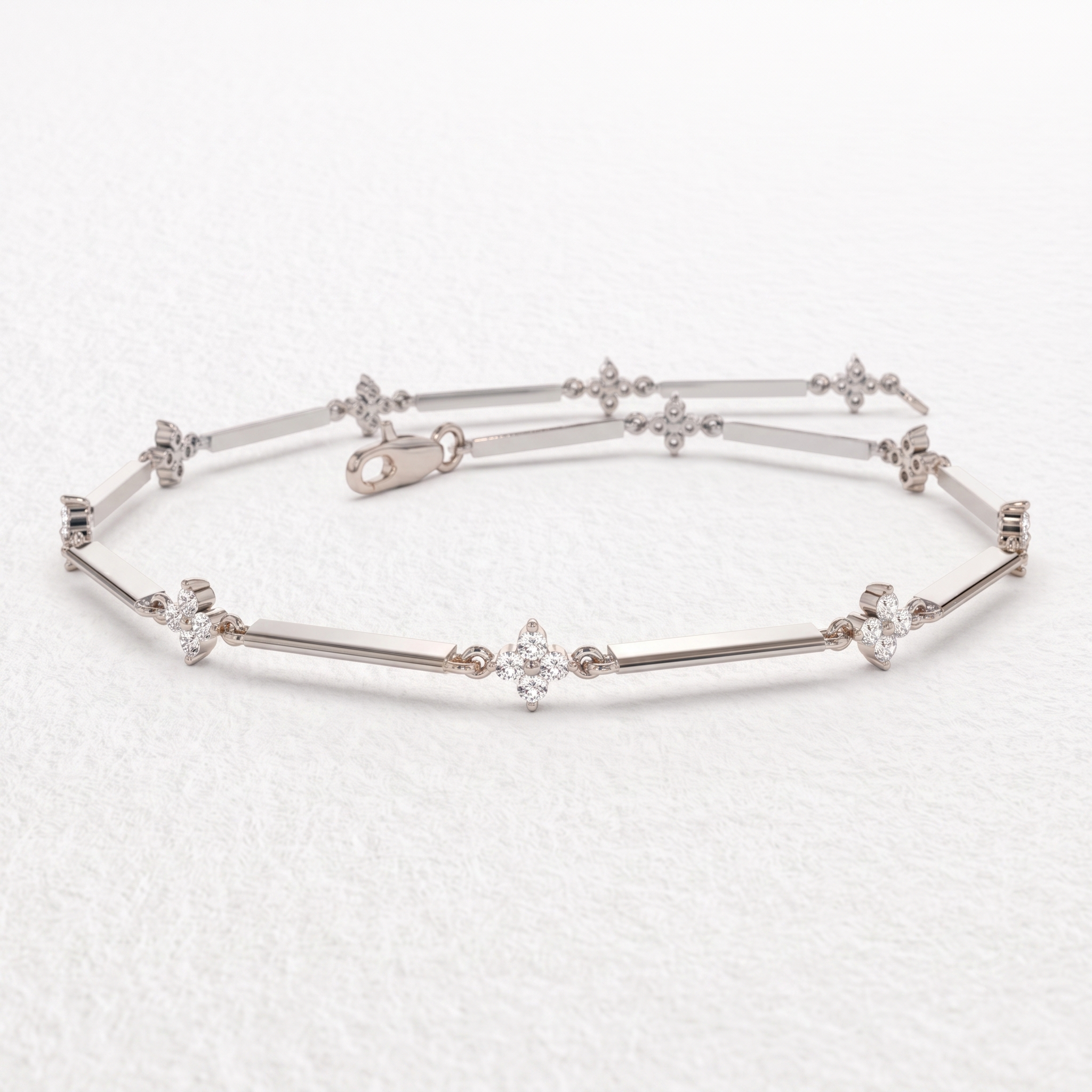 Geometric Floral Bar Bracelet