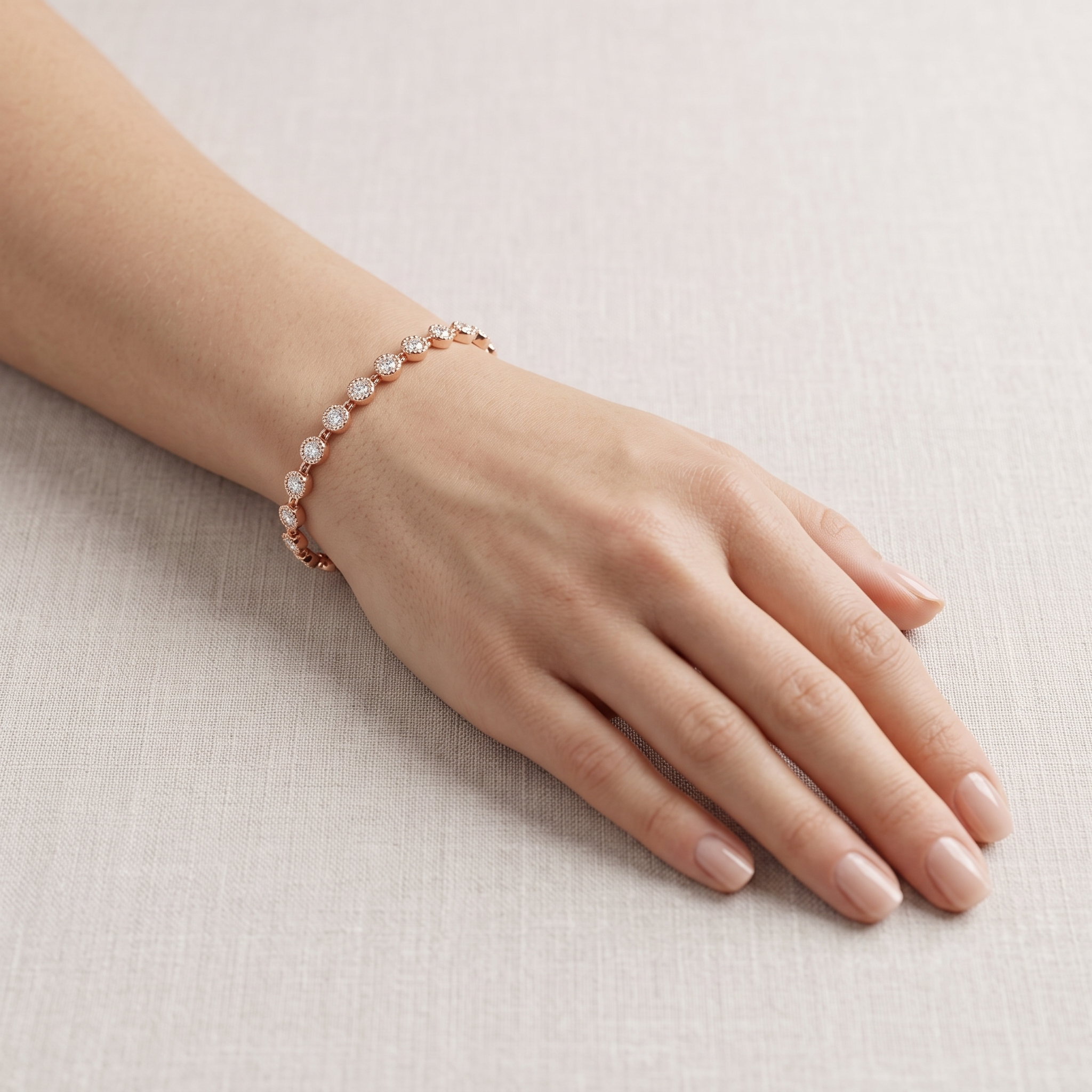 Bezel Link Diamond Bracelet