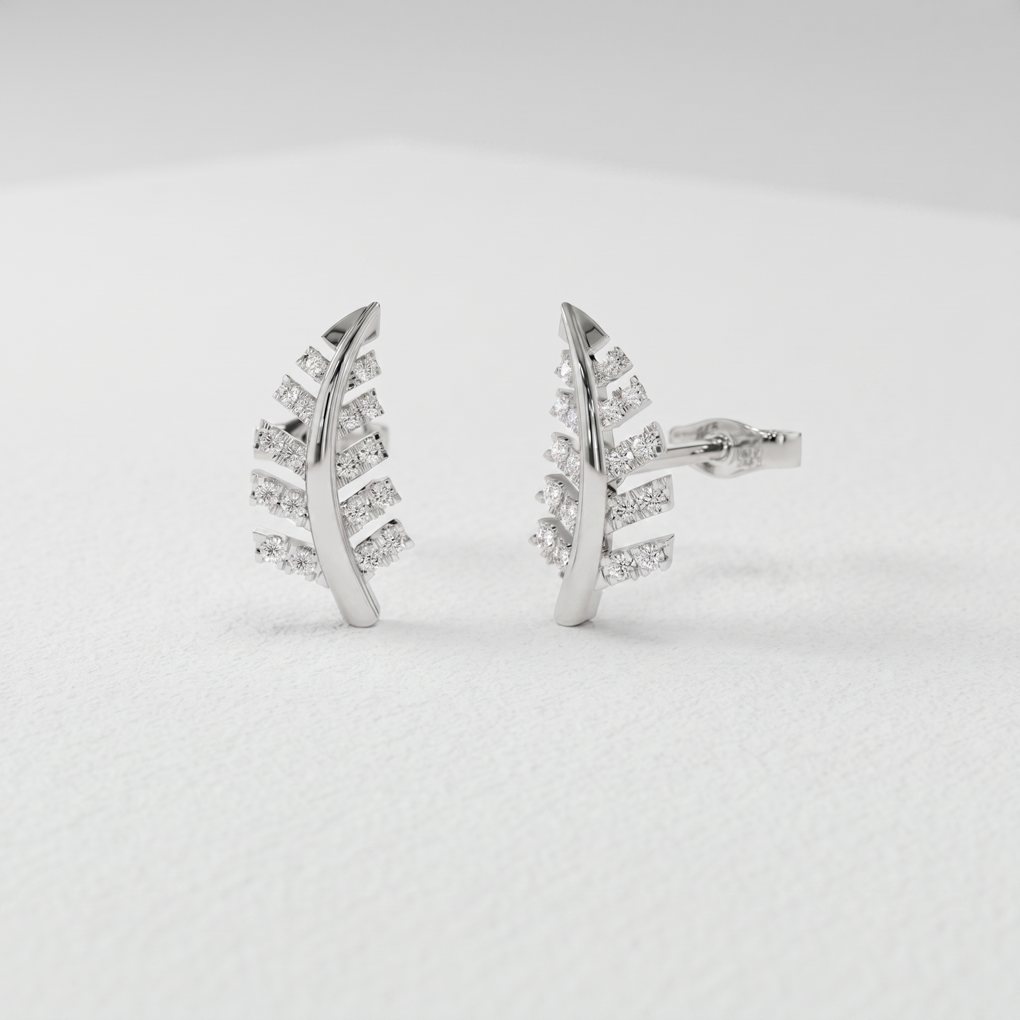Botanical Branch Diamond Stud Earrings