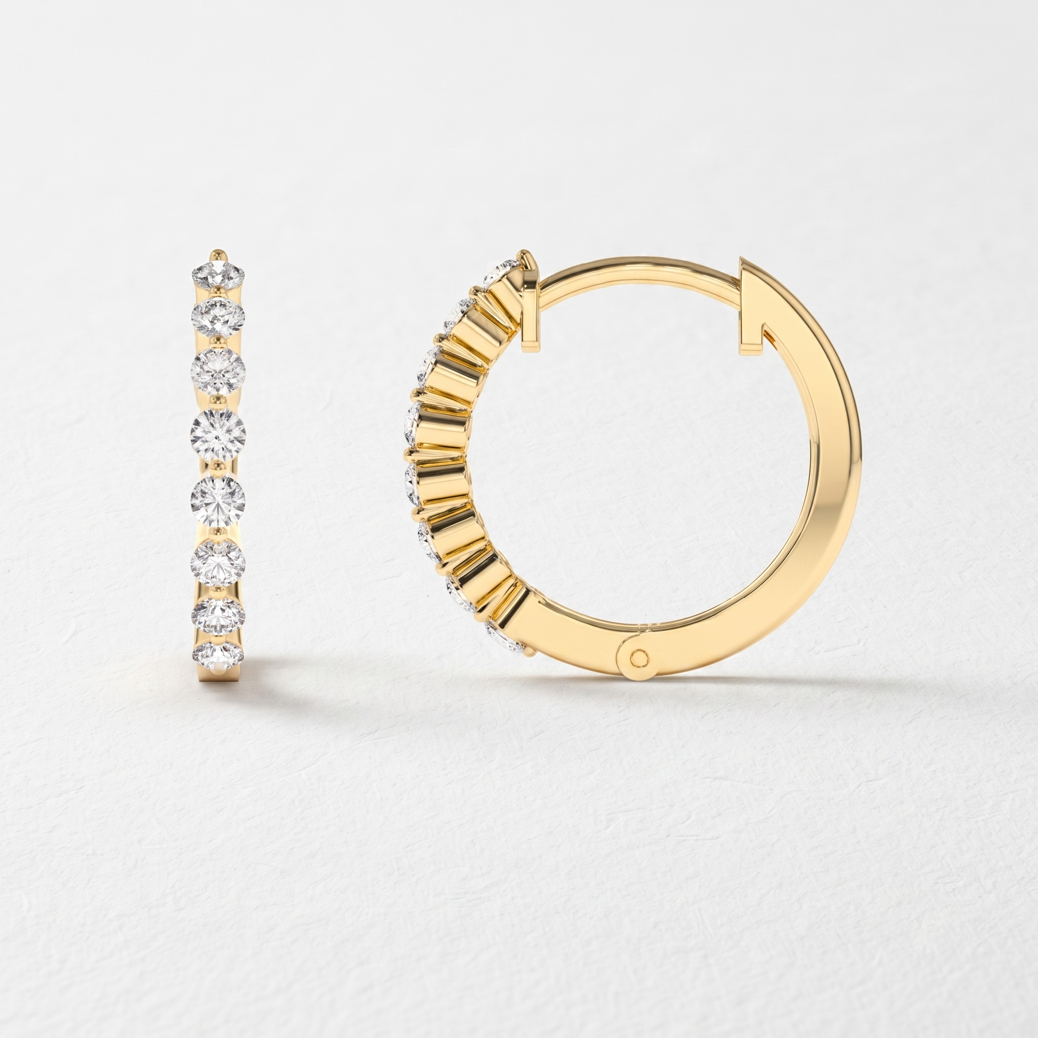 Graduated Diamond Hoop Earrings