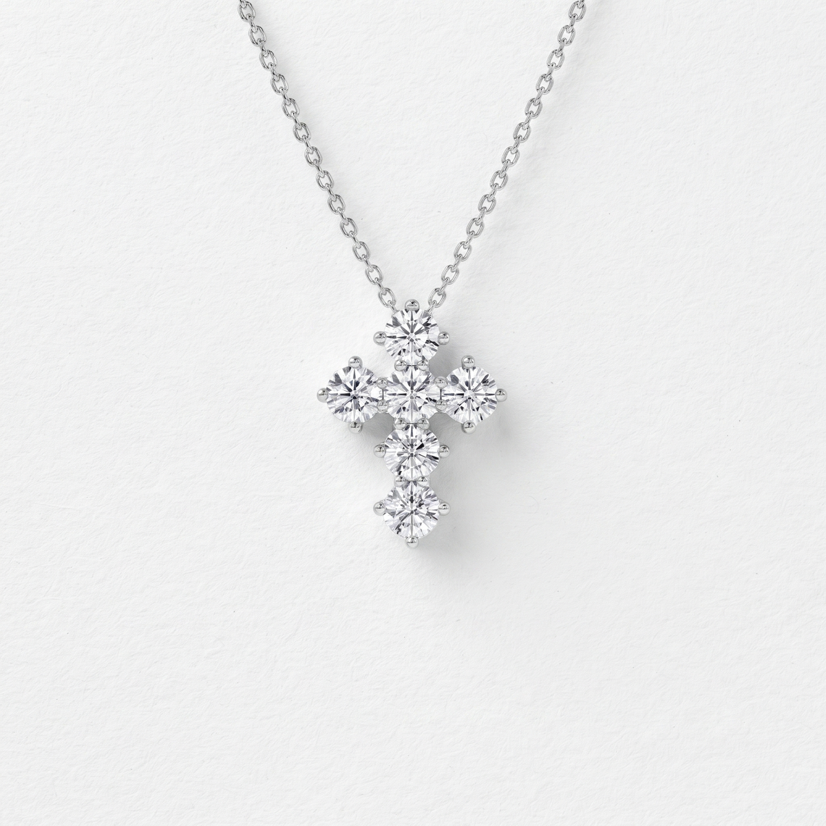 Classic Round Diamond Cross Pendant