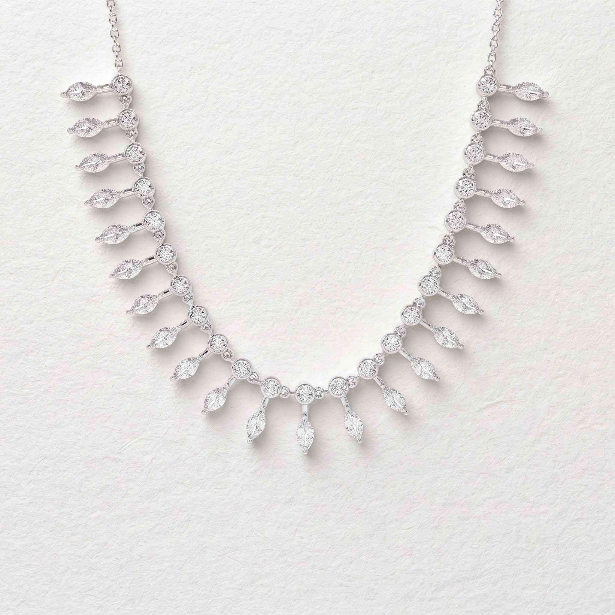 Marquise Leaf Diamond Necklace