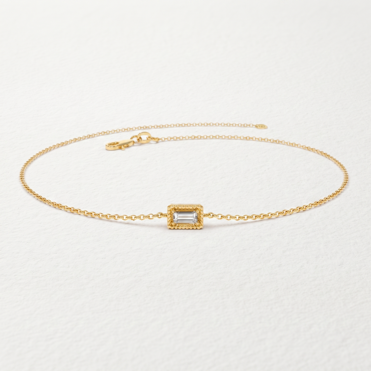 Emerald Cut Diamond Chain Bracelet