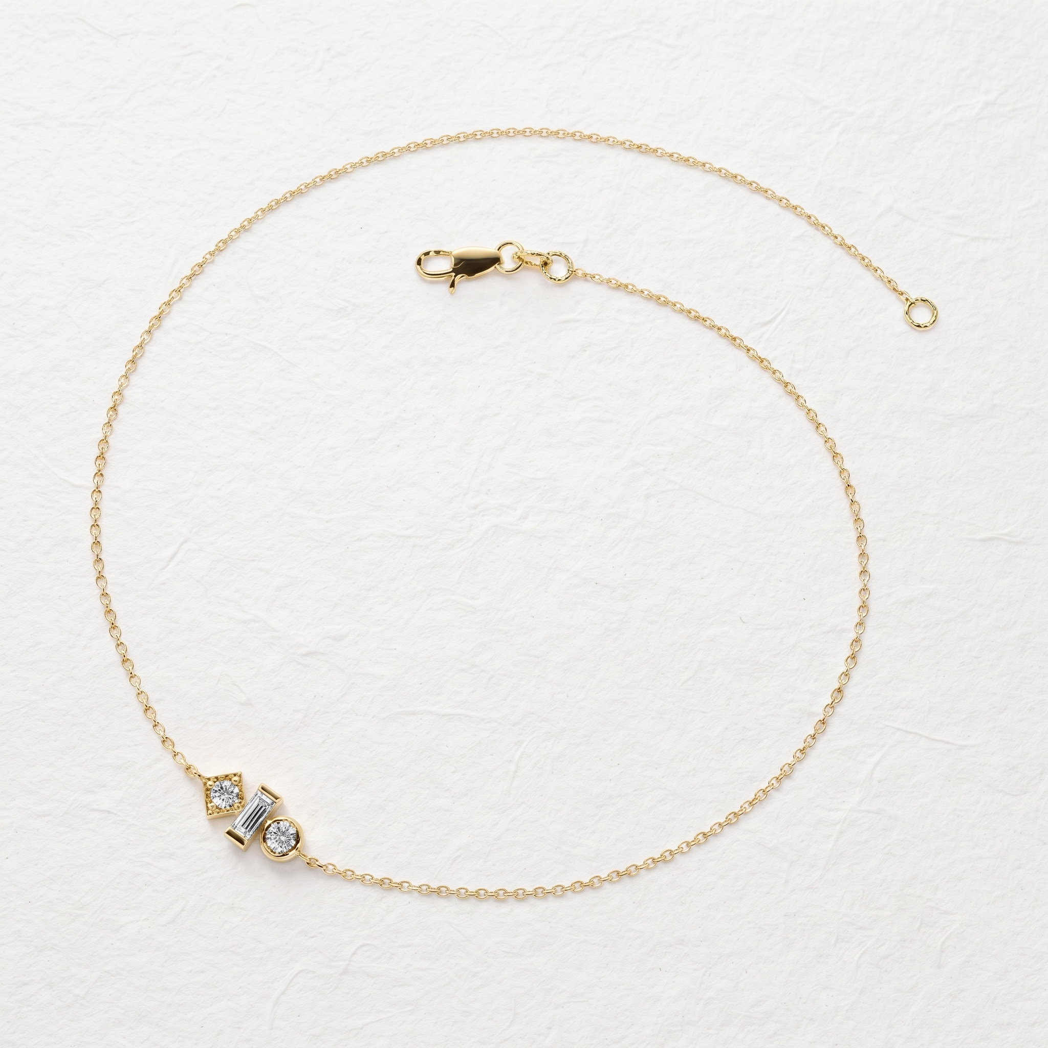 Mixed Shape Diamond Station Bracelet