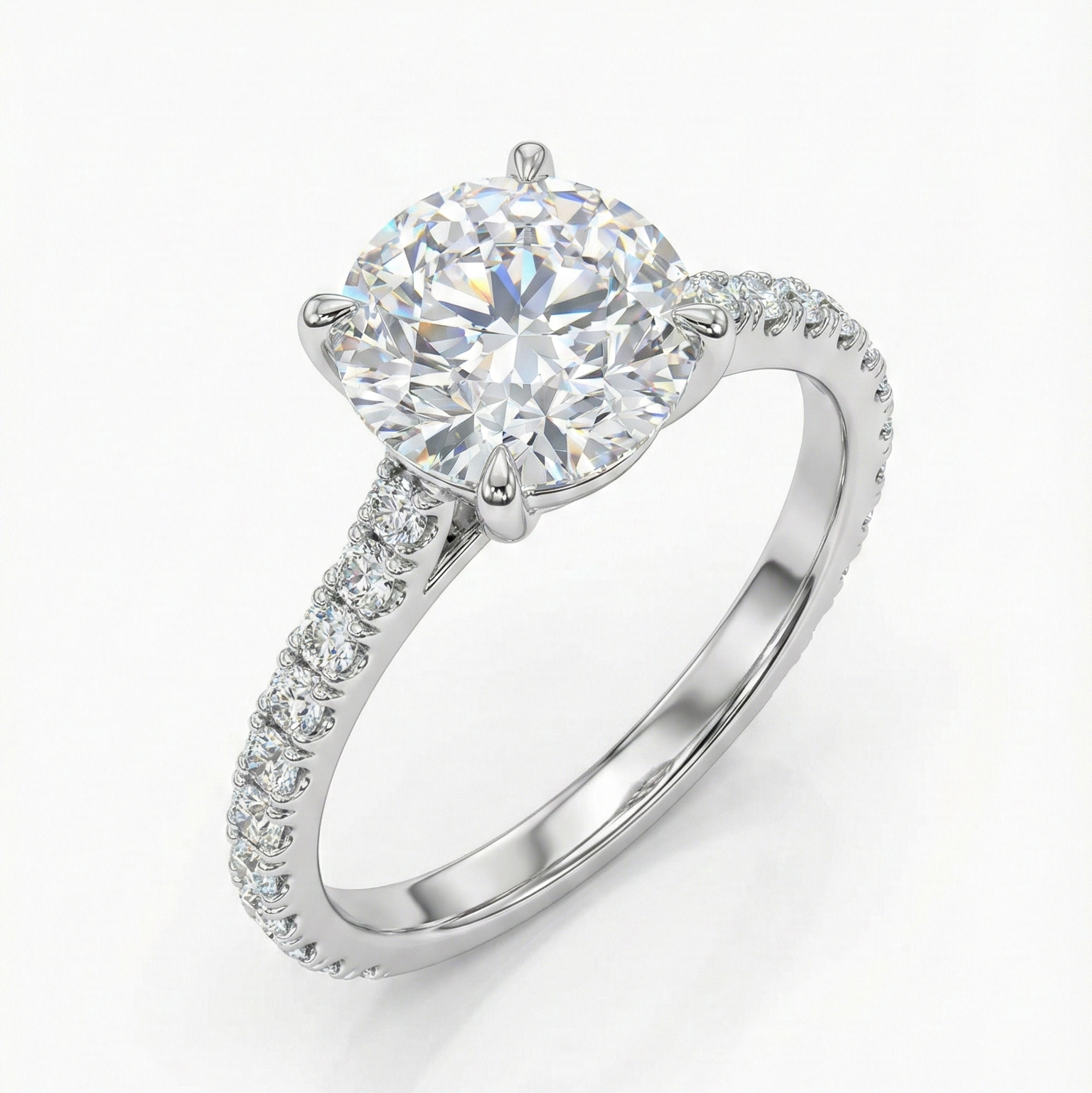 1.50 TCW Round Brilliant Lab Grown Diamond Engagement Ring  | IGI Certified | F Color VS Clarity