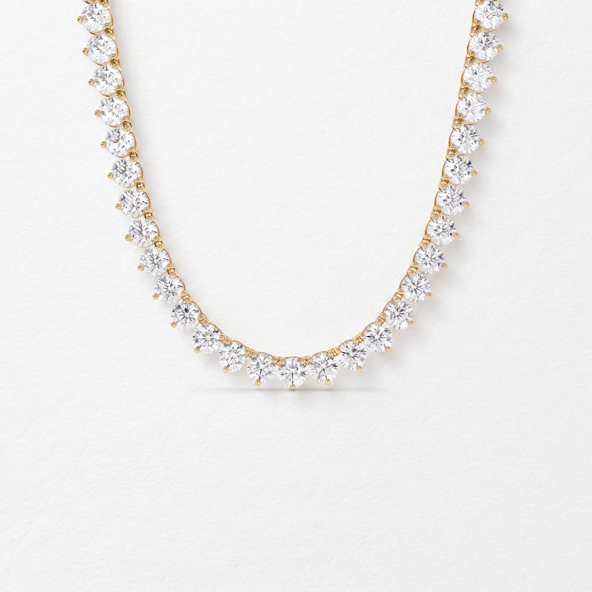 Classic Round Diamond Tennis Necklace