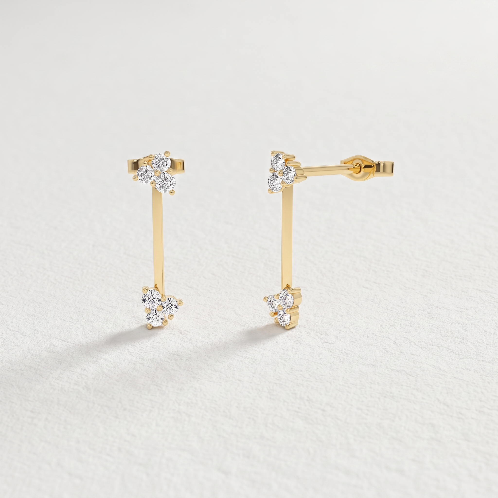Linear Cluster Drop Earrings