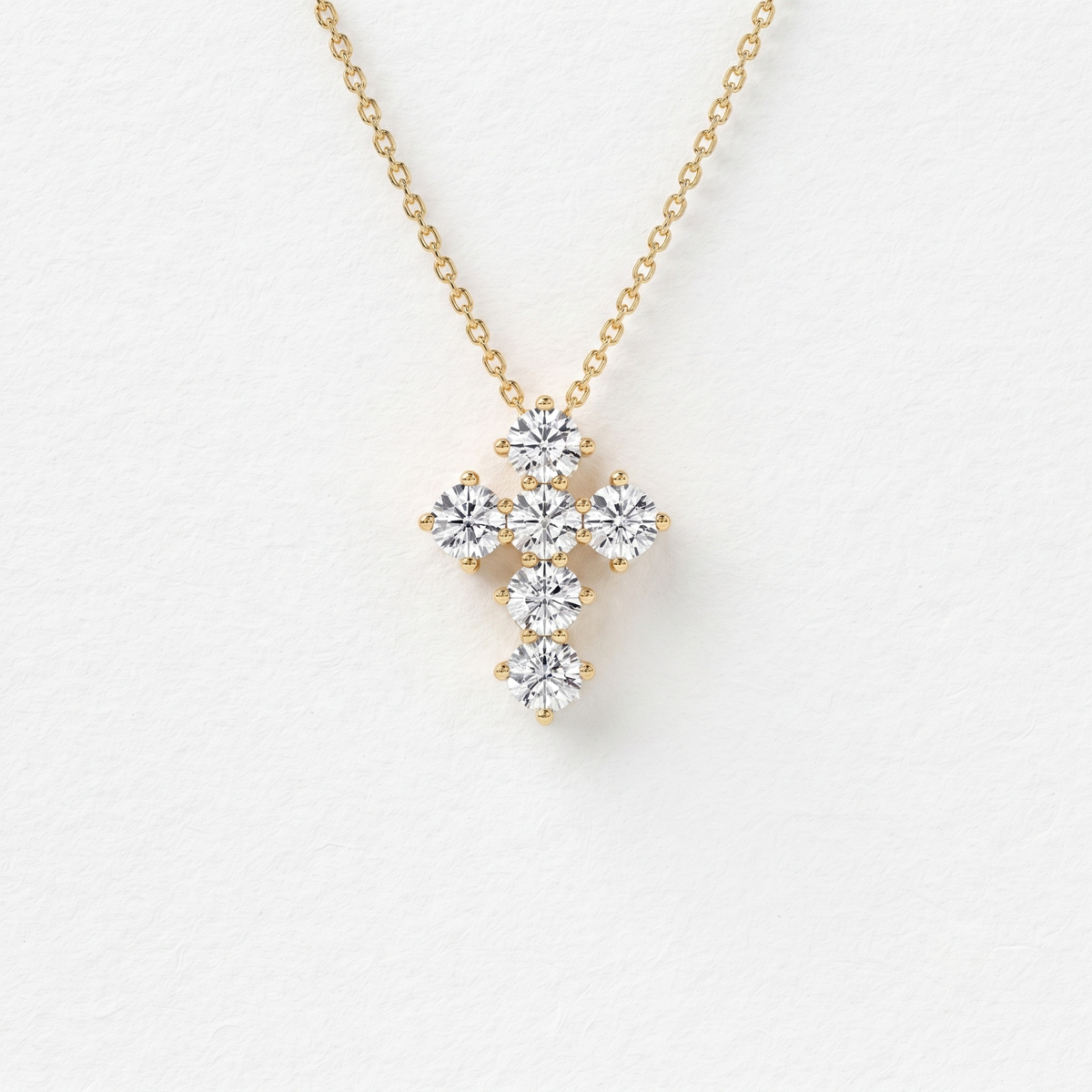 Classic Round Diamond Cross Pendant