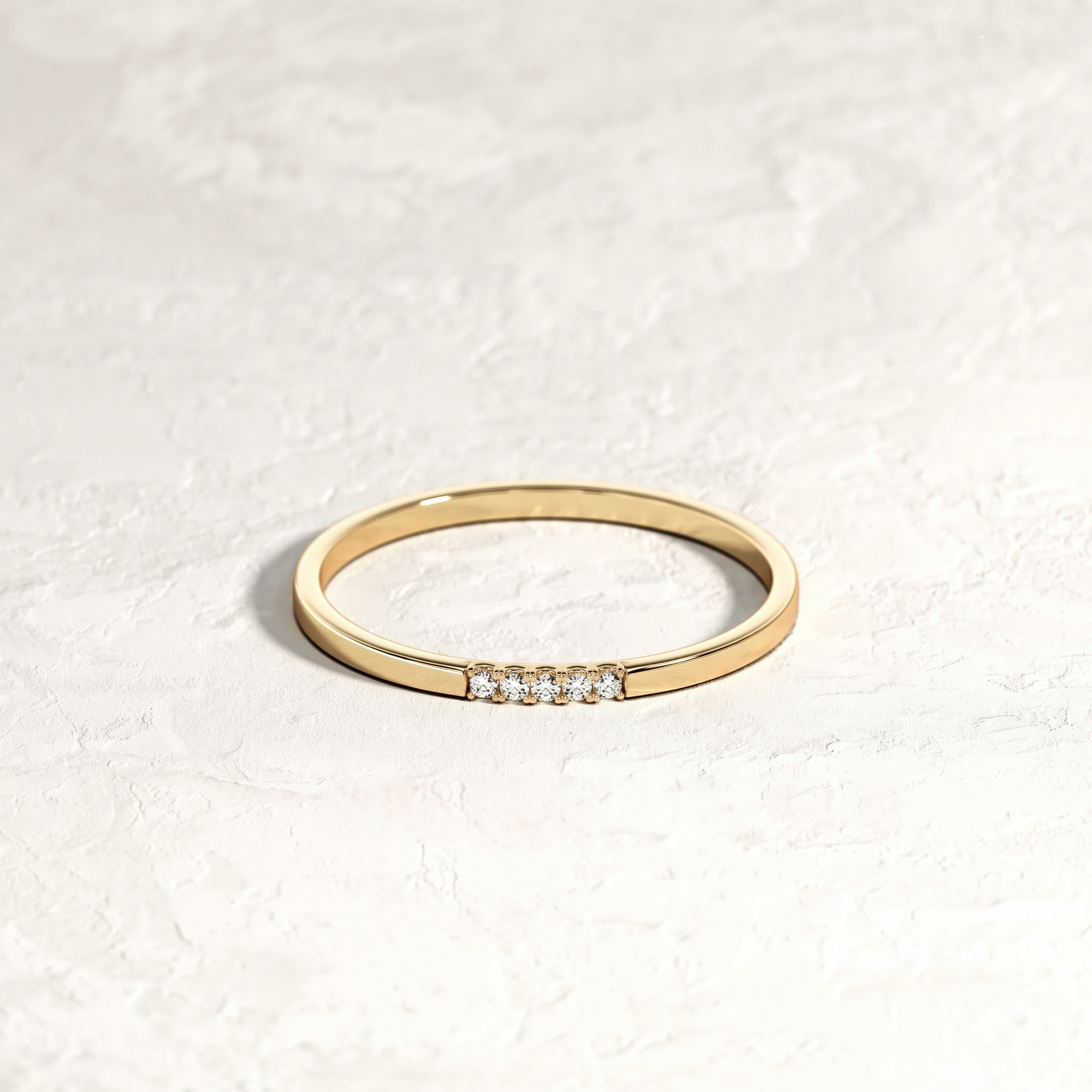 Five Stone Round Diamond Bangle