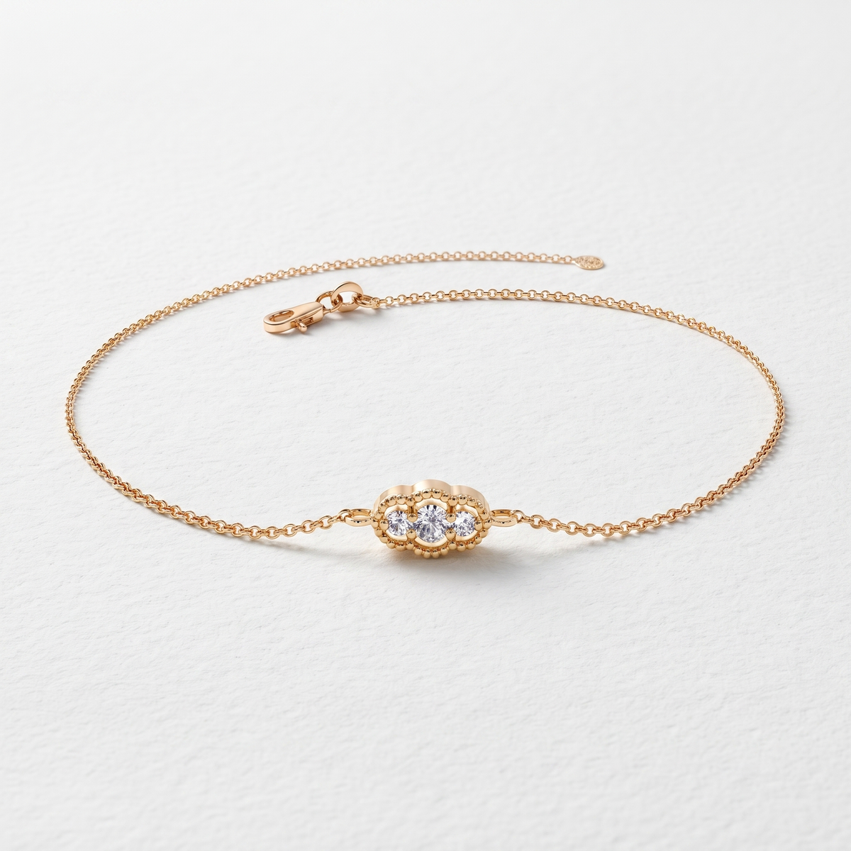 Three Stone Diamond Station Bracelet