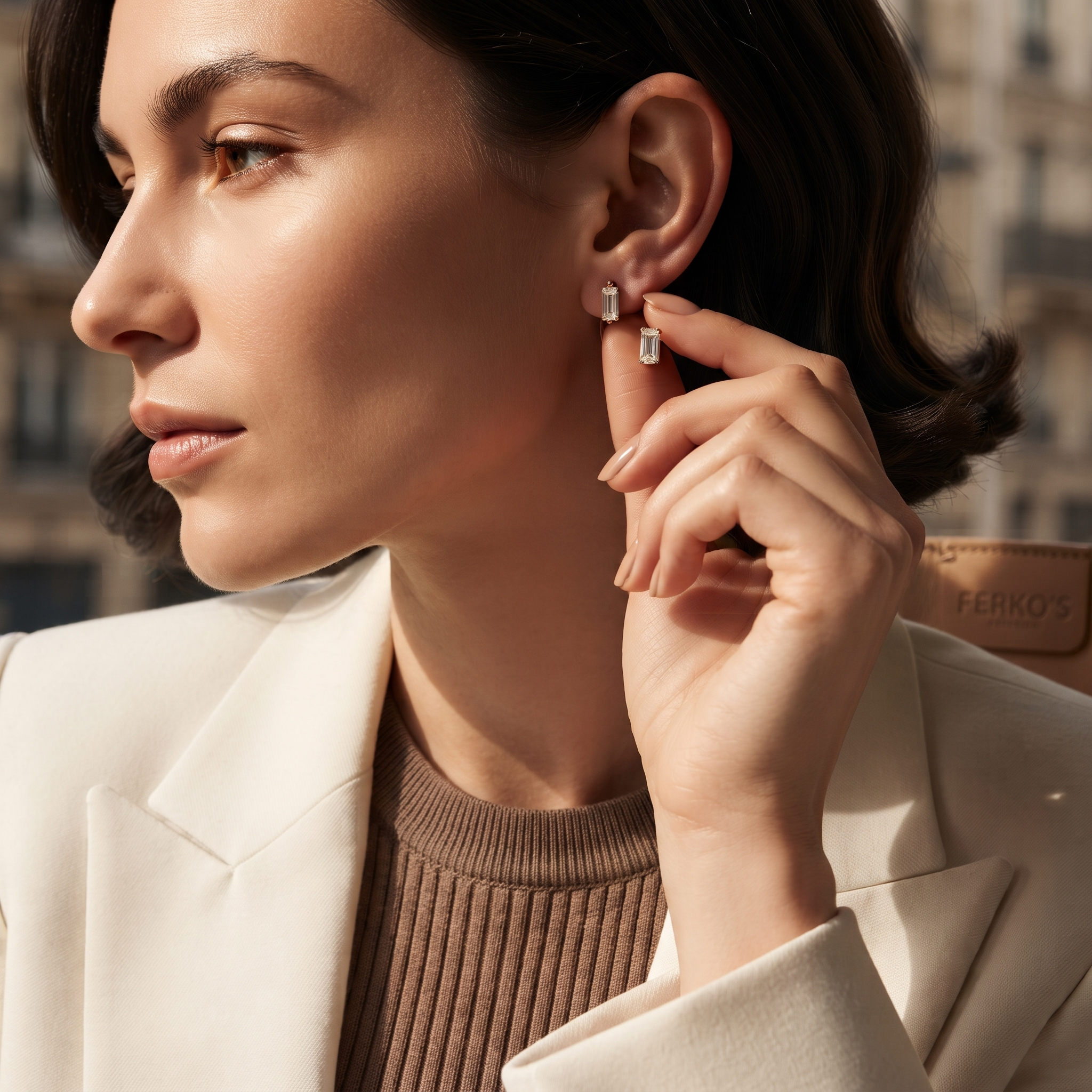 Minimalist Emerald Cut Stud Earrings